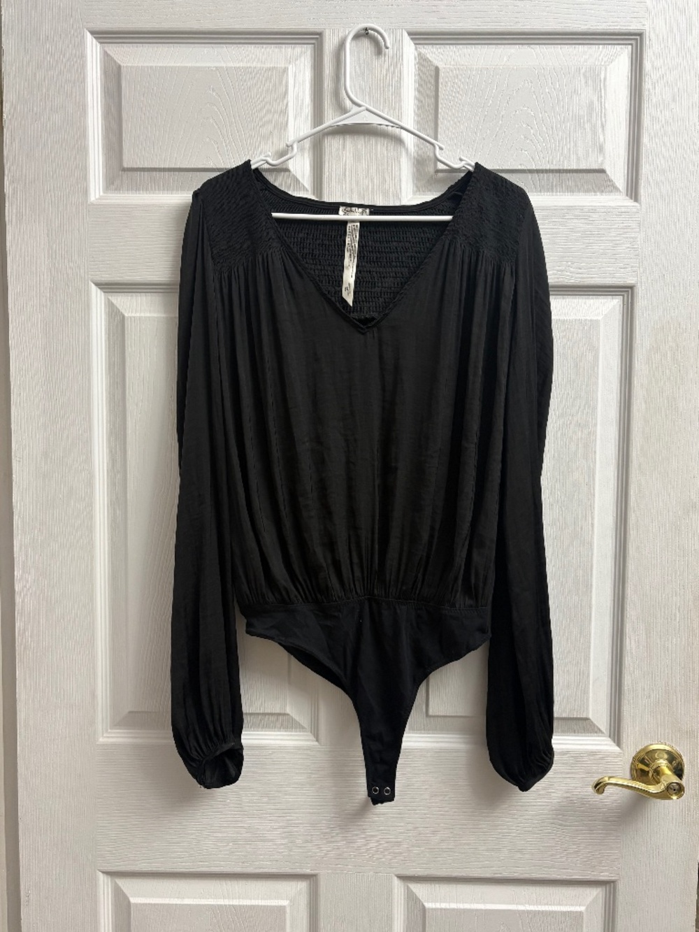 Women's Intimately Free Free People Long Sleeve Black Bodysuit